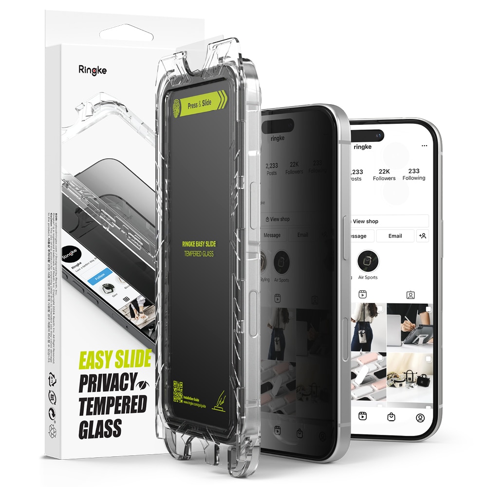 Easy Slide Privacy Glass (2-pack) iPhone 16 Plus