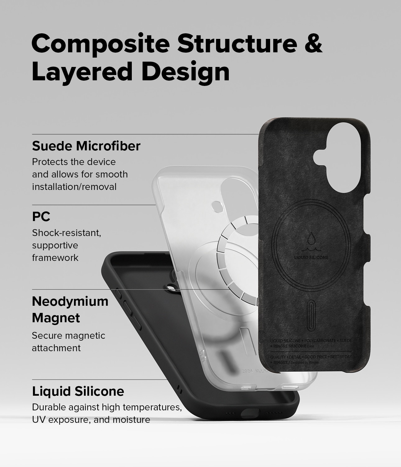 Silicone Magnetic Case iPhone 16 Black