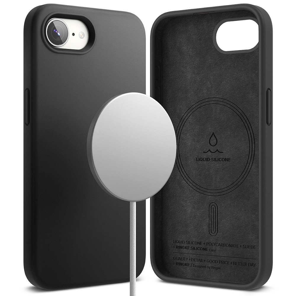 Silicone Magnetic Case iPhone SE 4 Black