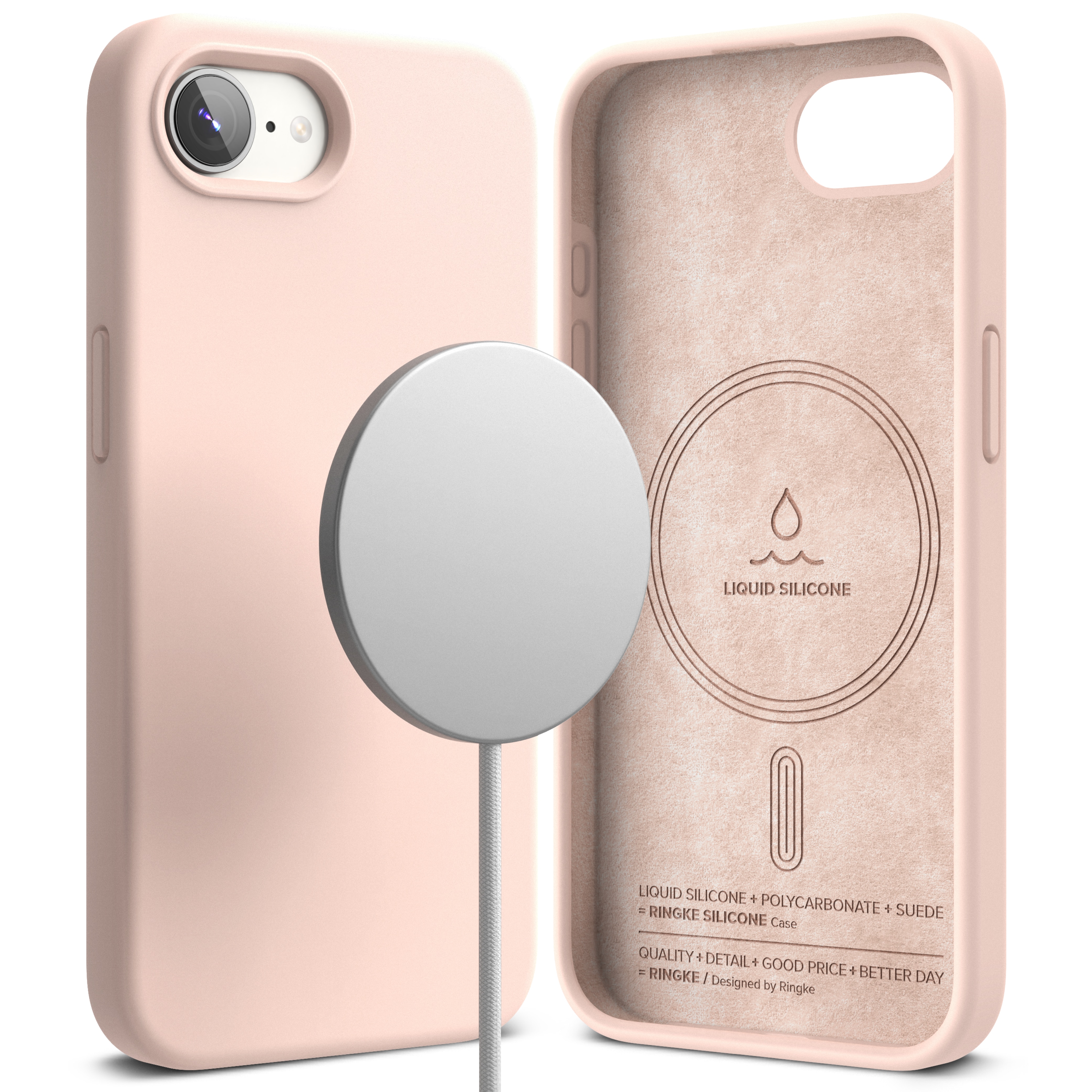 Silicone Magnetic Case iPhone 16e Pink Sand