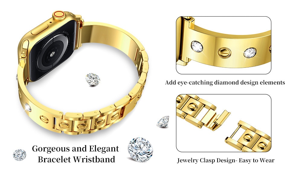 Bangle Diamond Bracelet Apple Watch 38mm goud