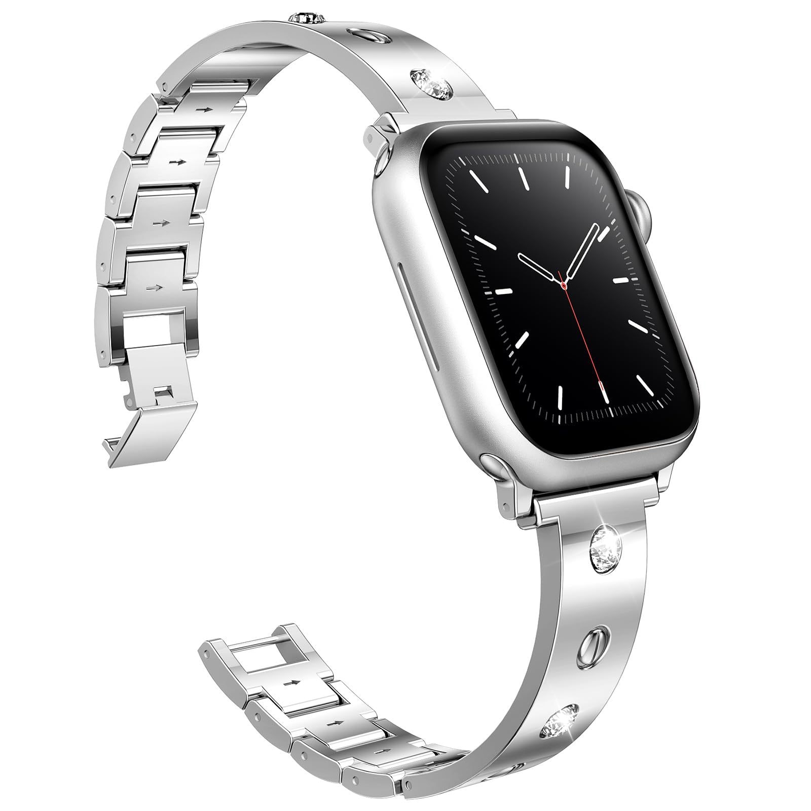 Bangle Diamond Bracelet Apple Watch 40mm zilver