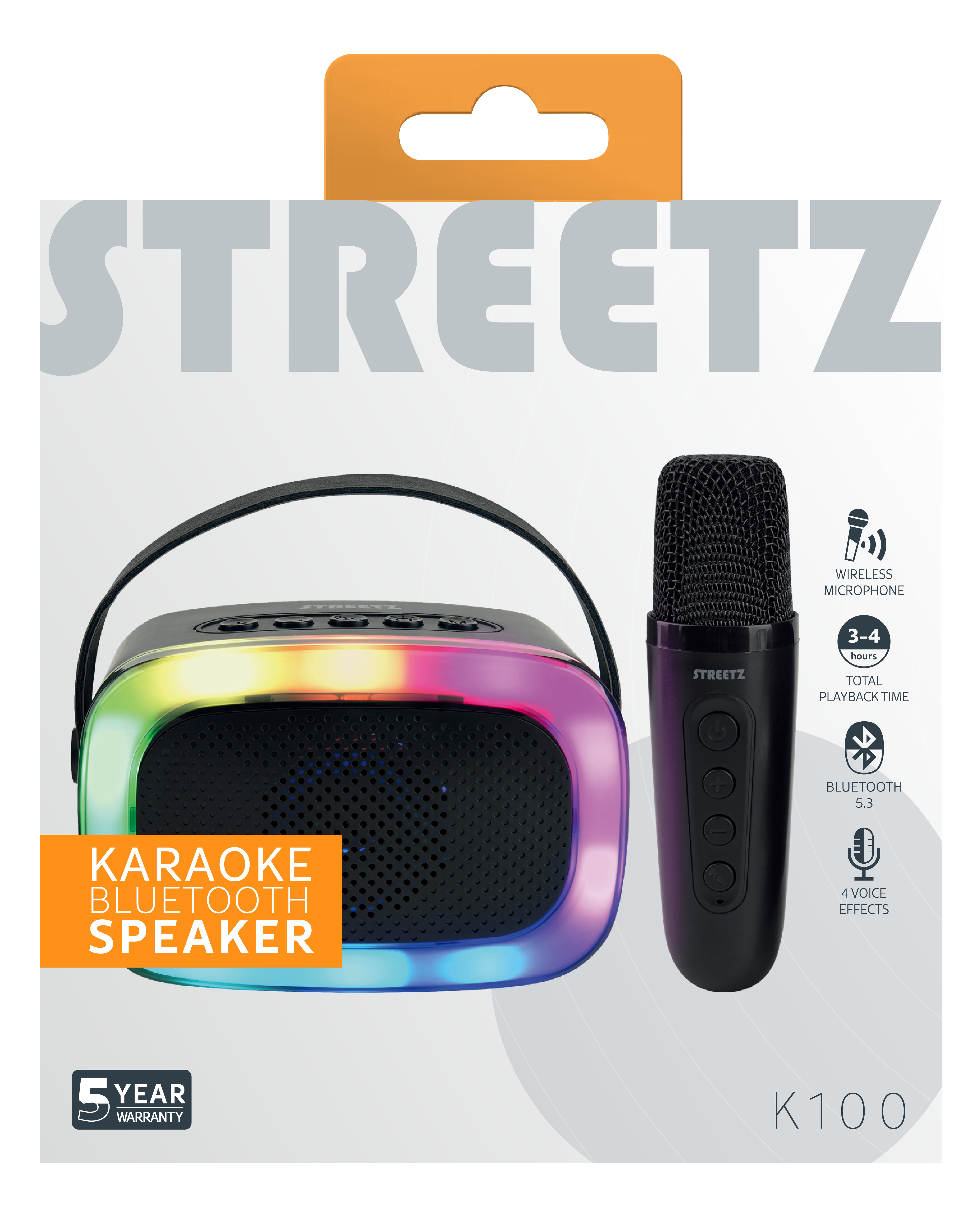 Karaoke-luidspreker met draadloze microfoon zwart