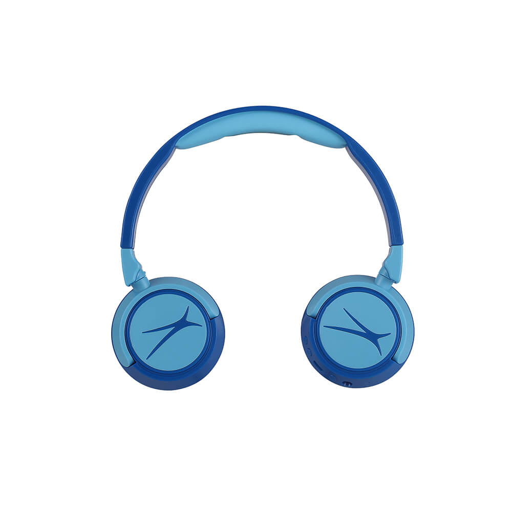 Draadloze On-Ear Kinderhoofdtelefoon 2-in-1 blauw