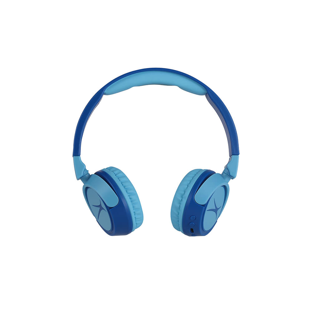 Draadloze On-Ear Kinderhoofdtelefoon 2-in-1 blauw