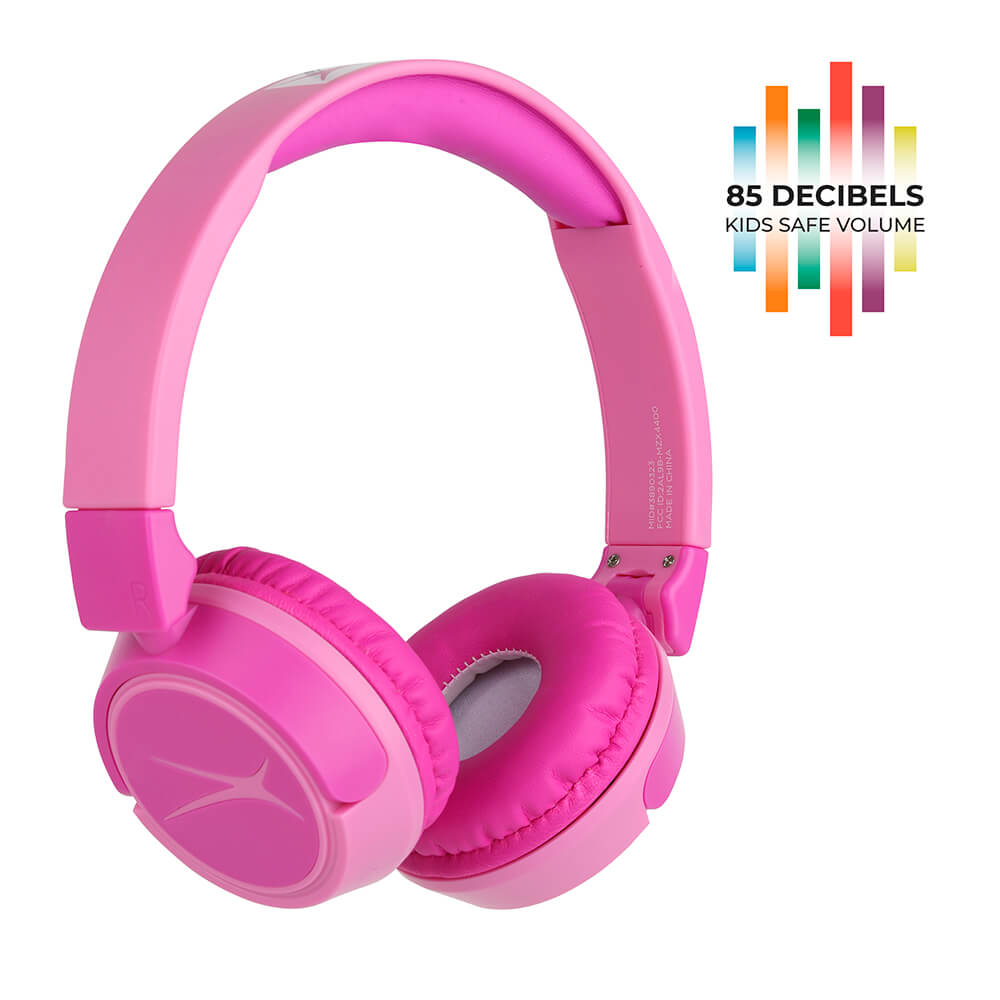 Draadloze On-Ear Kinderhoofdtelefoon 2-in-1 roze