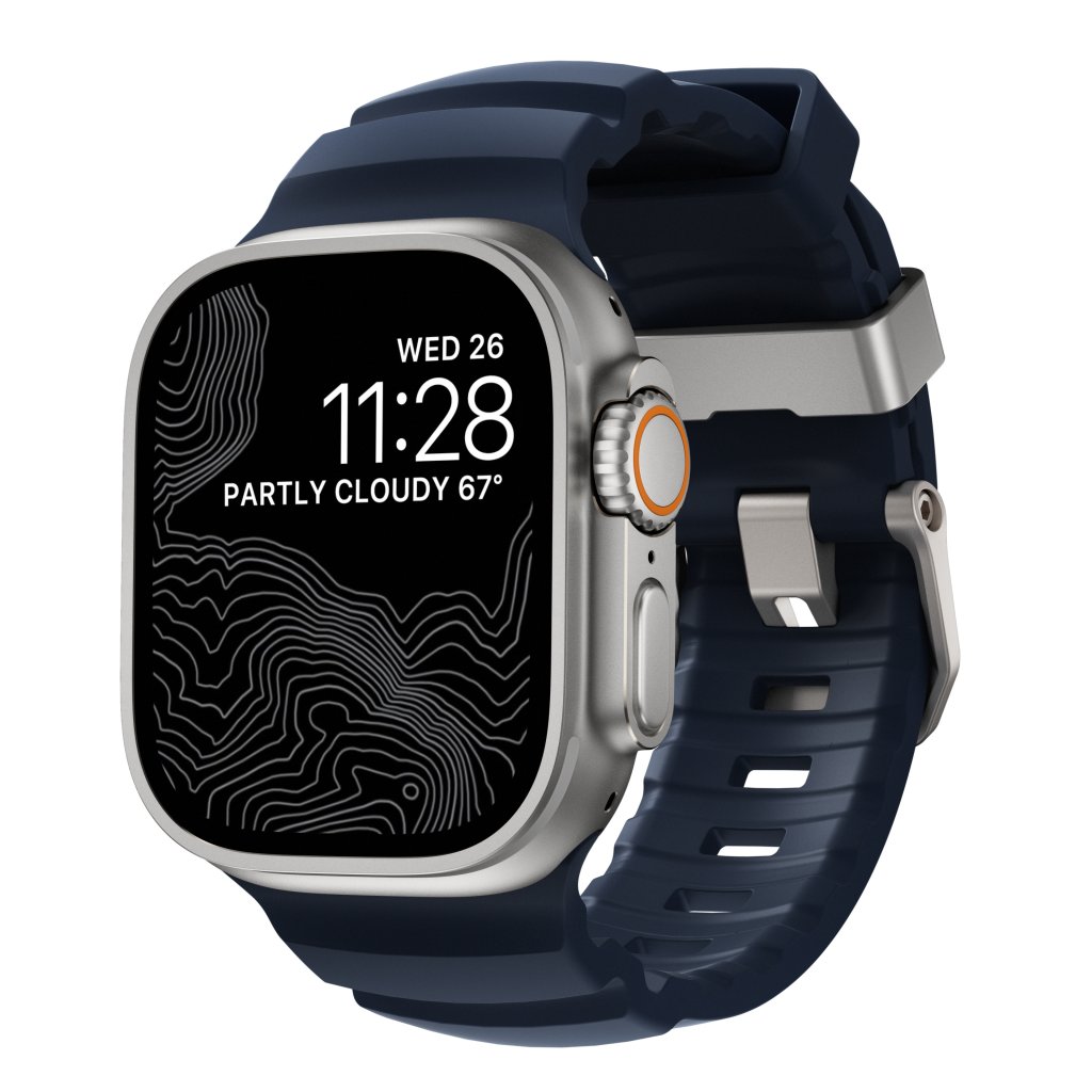 Rocky Point Band Apple Watch Series 8 45mm Atlantic (Natural Hardware)