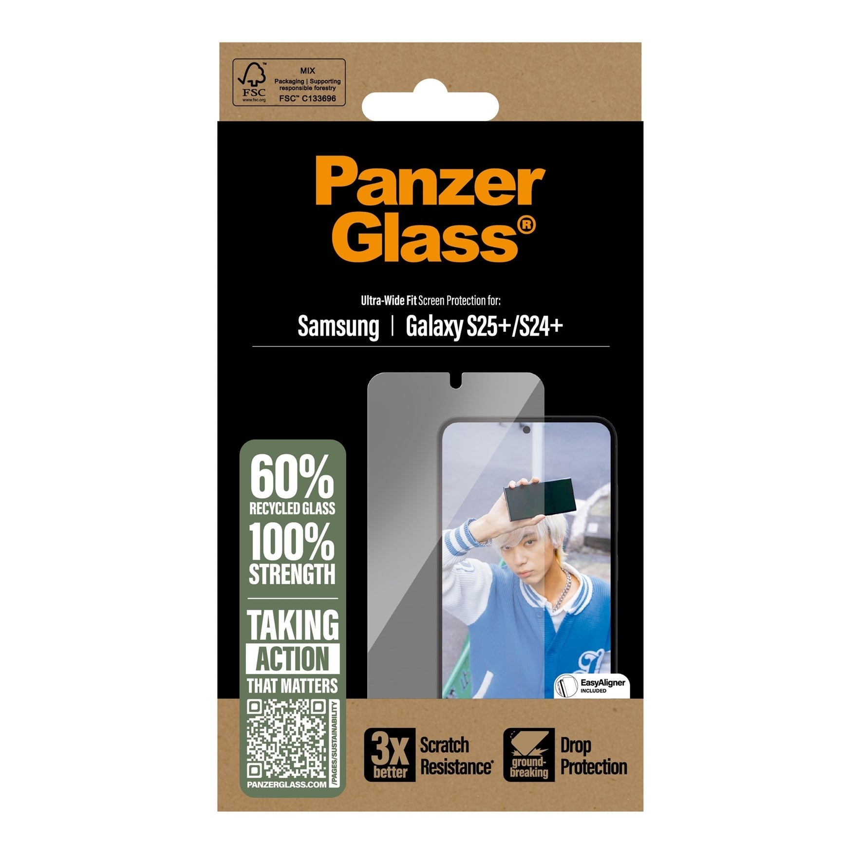 Samsung Galaxy S25 Plus  Screen Protector (with EasyAligner) Ultra Wide Fit