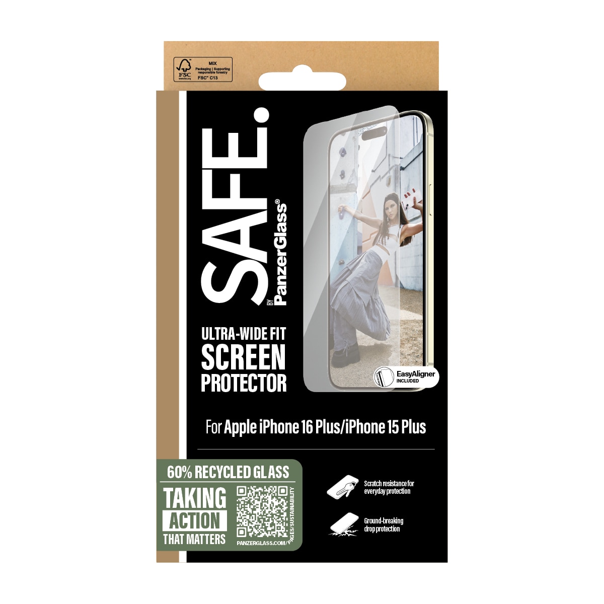 iPhone 16 Plus Screen Protector Ultra Wide Fit (with EasyAligner)