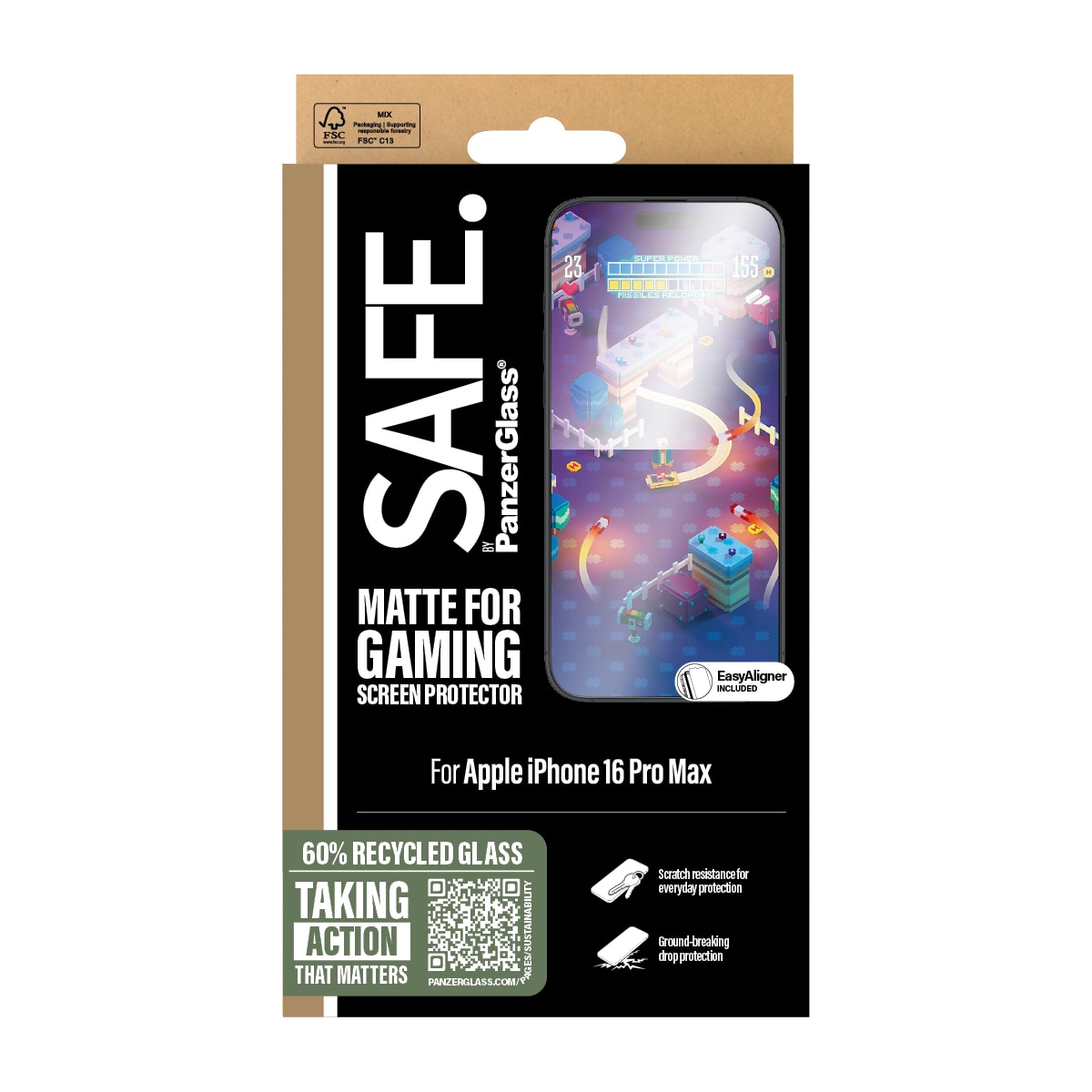 iPhone 16 Pro Max Gaming Screen Protector Ultra Wide Fit (with EasyAligner)