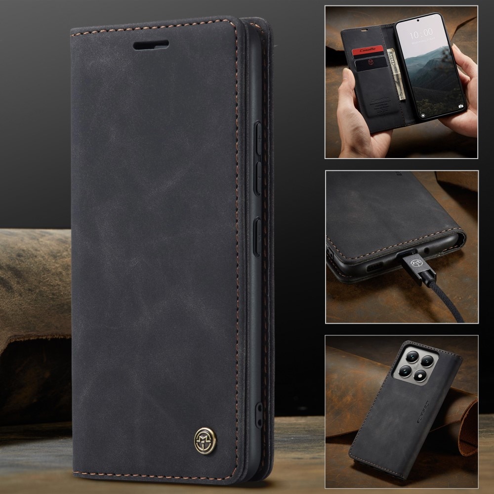 Slim Bookcover Hoesje Xiaomi 14T Pro Zwart