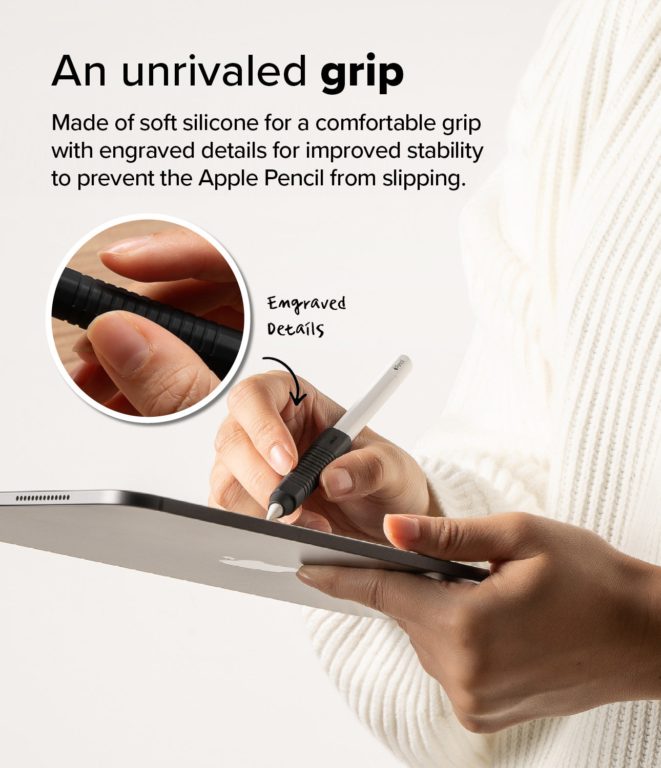 Silicone Grip Holder Apple Pencil zwart