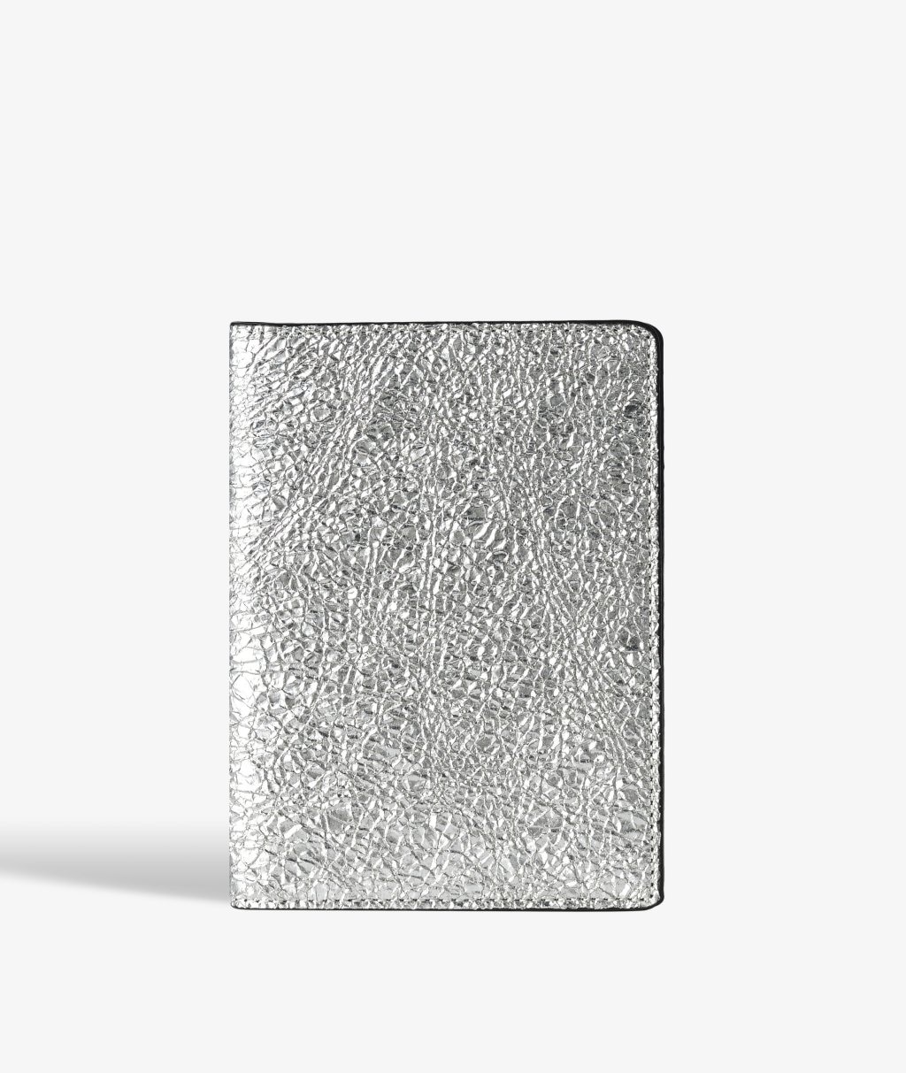 Paspoorthouder Crushed Metallic Silver