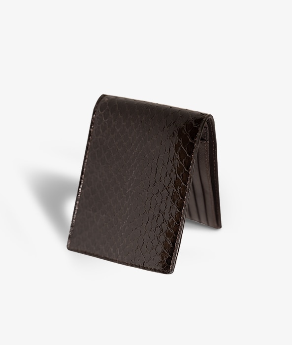 Uomo Wallet Real Water Snake Ebony