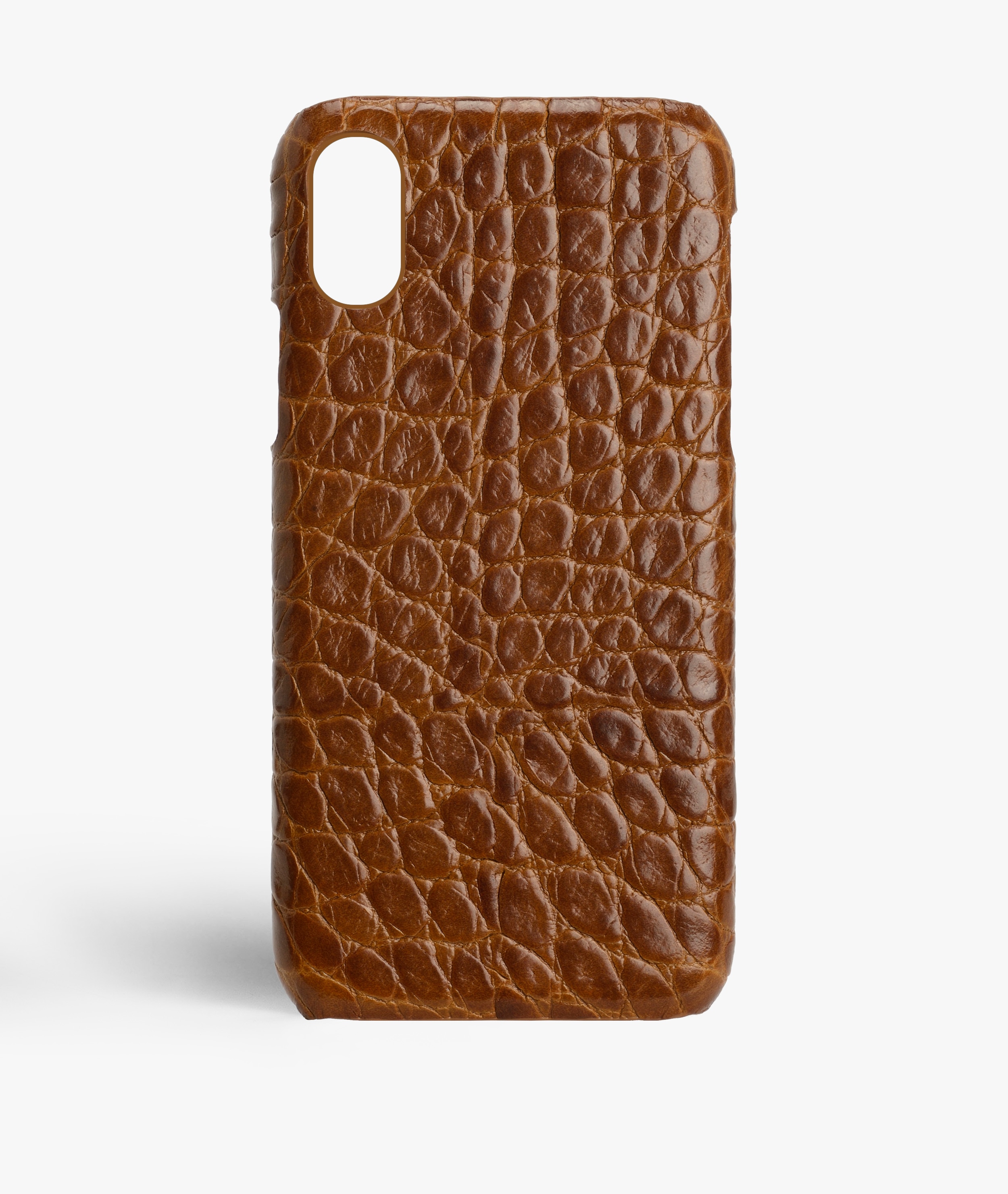 Hoesje iPhone X/XS Small Croco Cognac