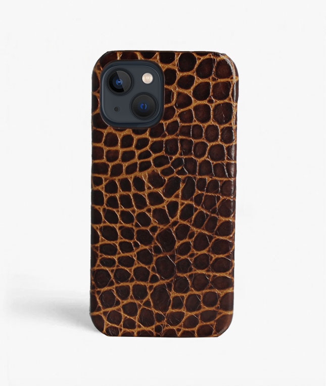 Hoesje iPhone 13 Pro Small Croco Brown