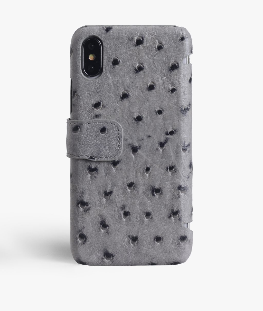 Bookcover hoesje iPhone X/XS Ostrich Grey