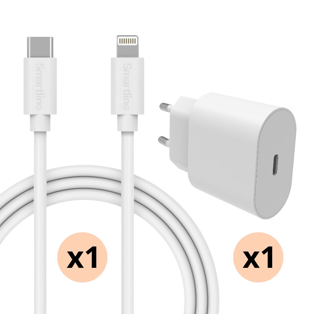 Complete oplader voor iPhone 12 Mini - 2m kabel & adapter - Smartline -  koop online