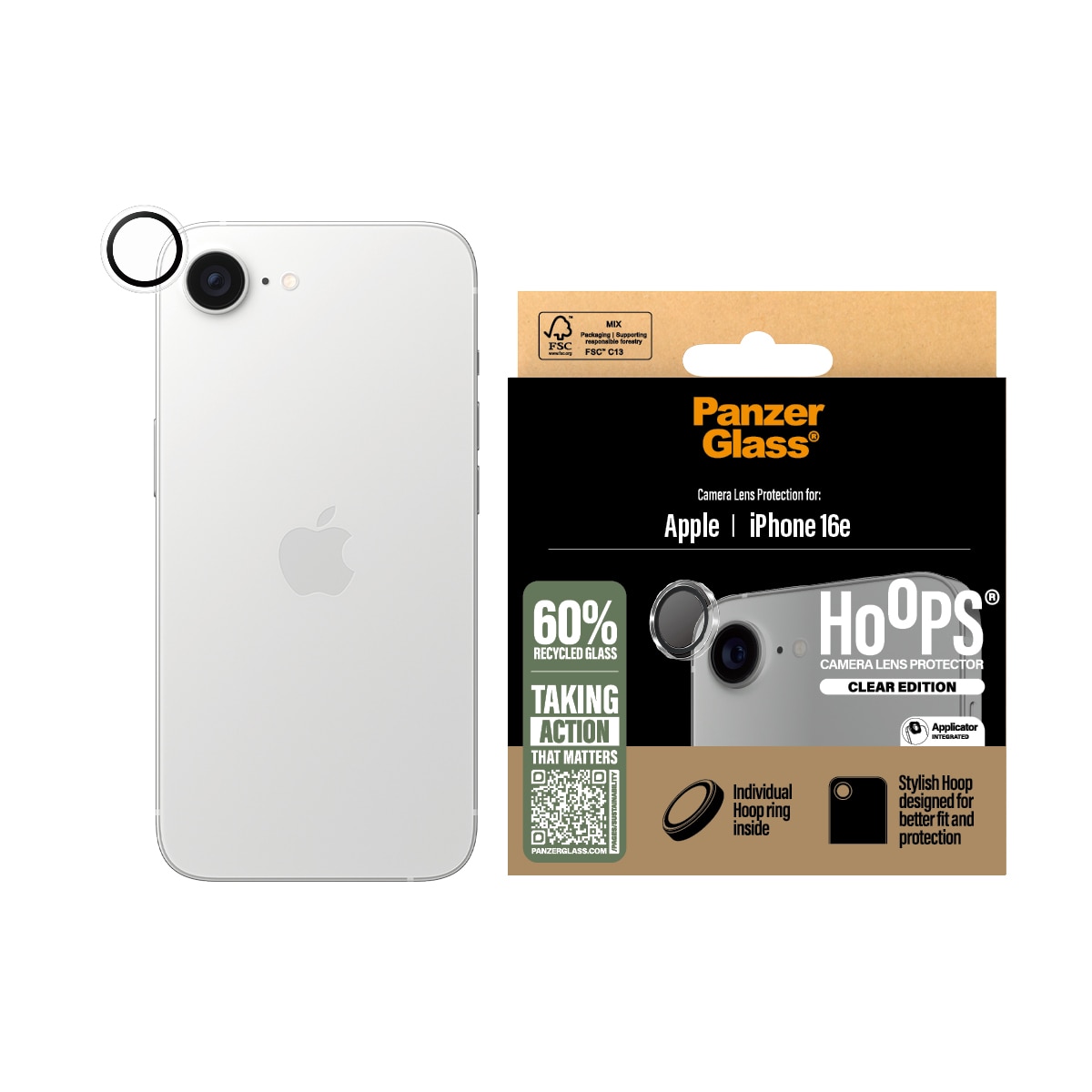 iPhone 16e Hoops Camera Lens Protector Transparant