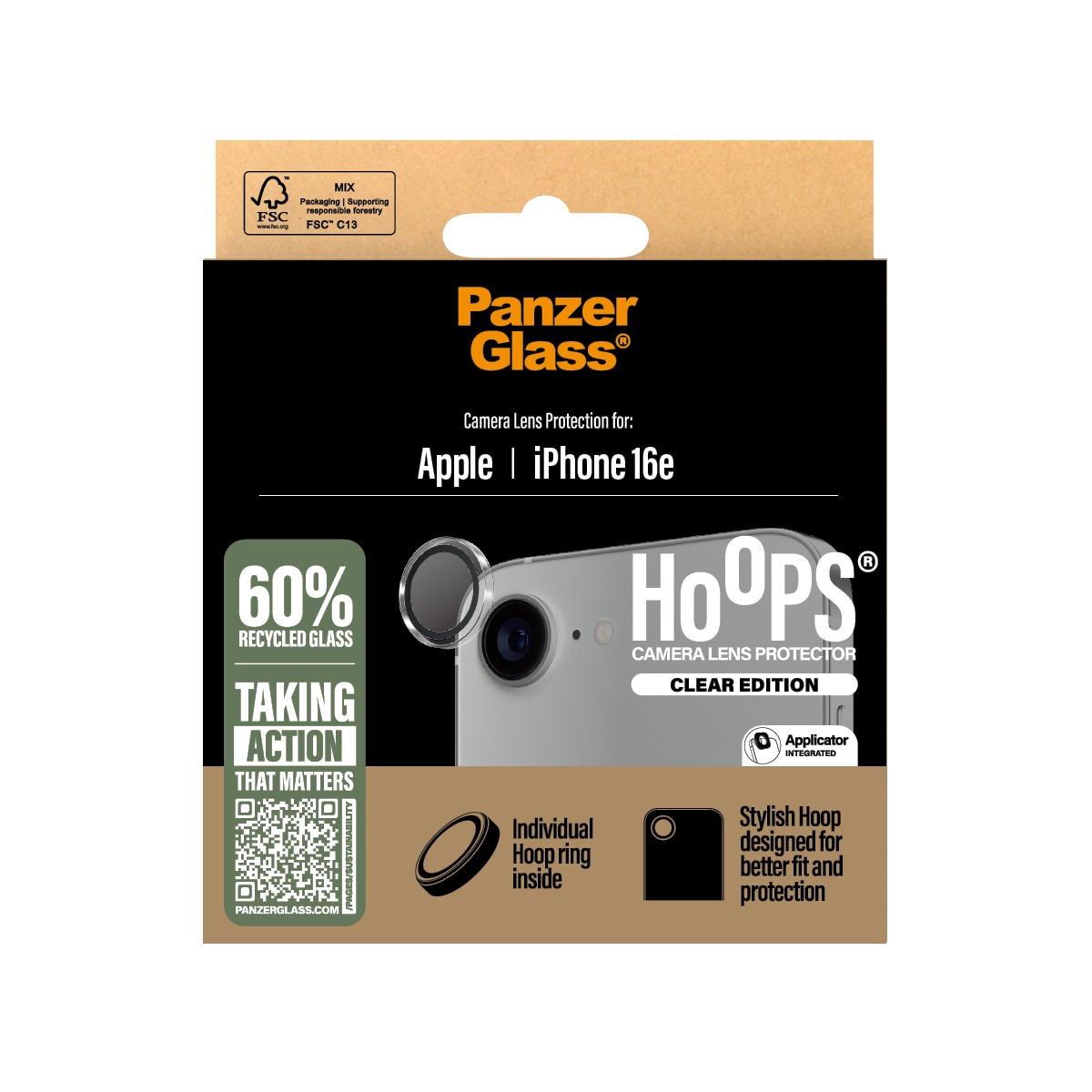 iPhone 16e Hoops Camera Lens Protector Transparant